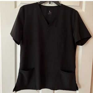 Cozy fit Women's 3 pocket Scrub Top size Large Black